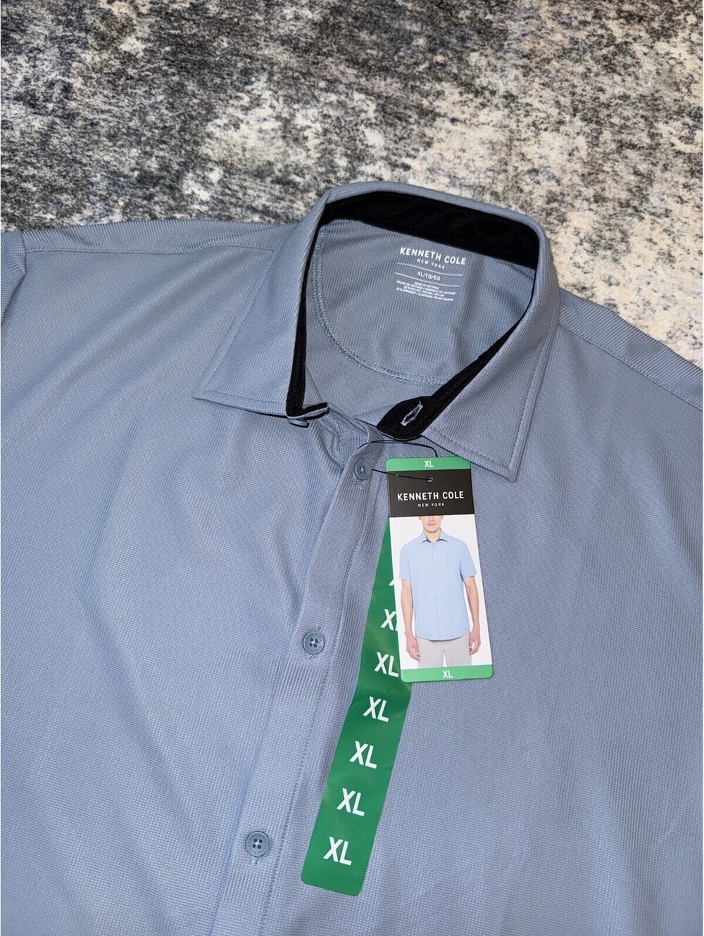 Kenneth Cole New York Mens XL Gray Performance Stretch Short Sleeve Shirt NWT